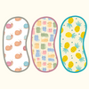 Pineapple, Snail & Cat Print Baby Burp Sheet Large (Pack of 3)