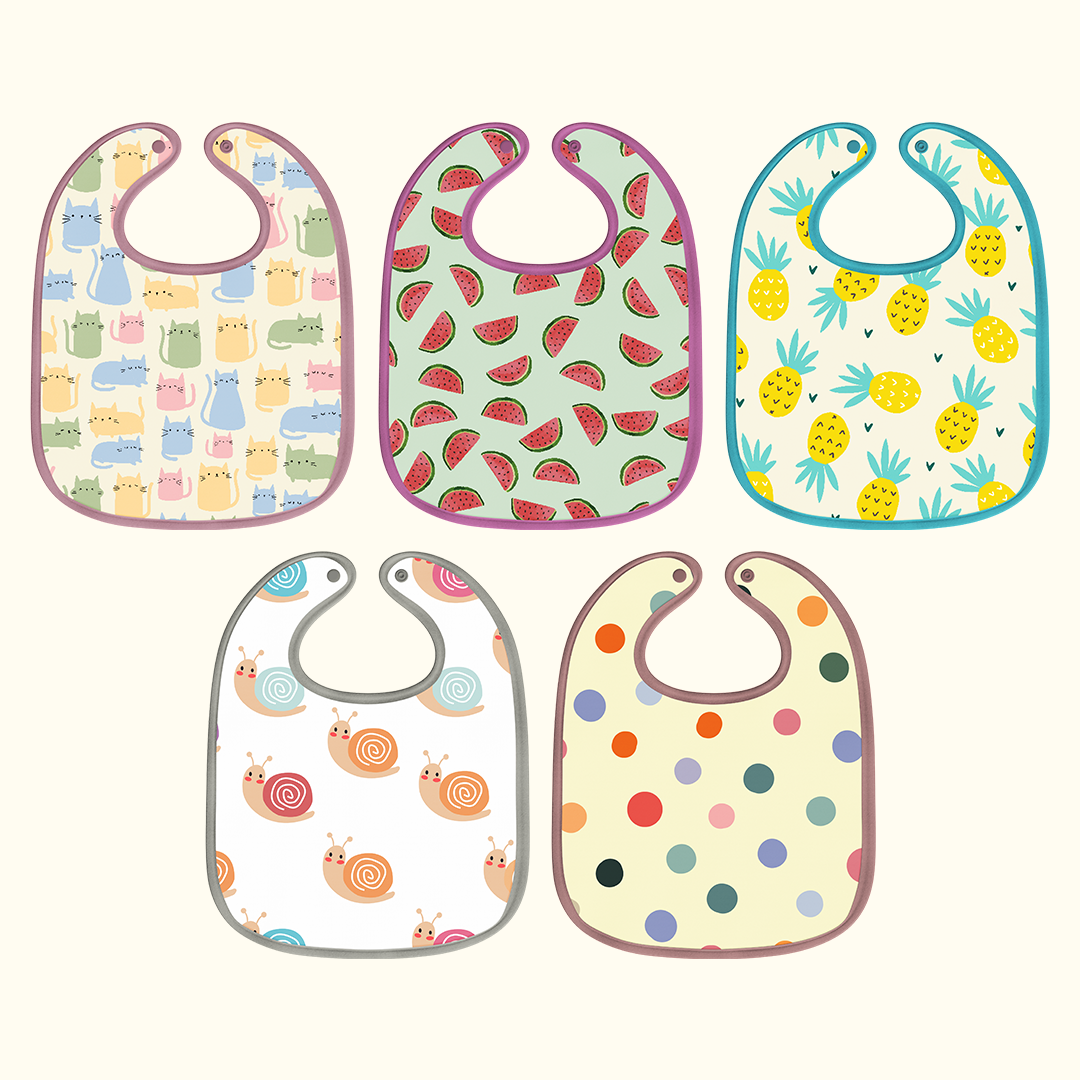 Happy Matty Baby Bibs (Pack of 5)