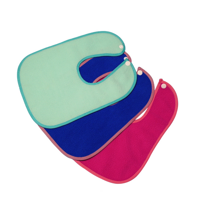 Sea Green + Royal Blue + Rani Pink - Absorbent Bibs (Pack of 3)