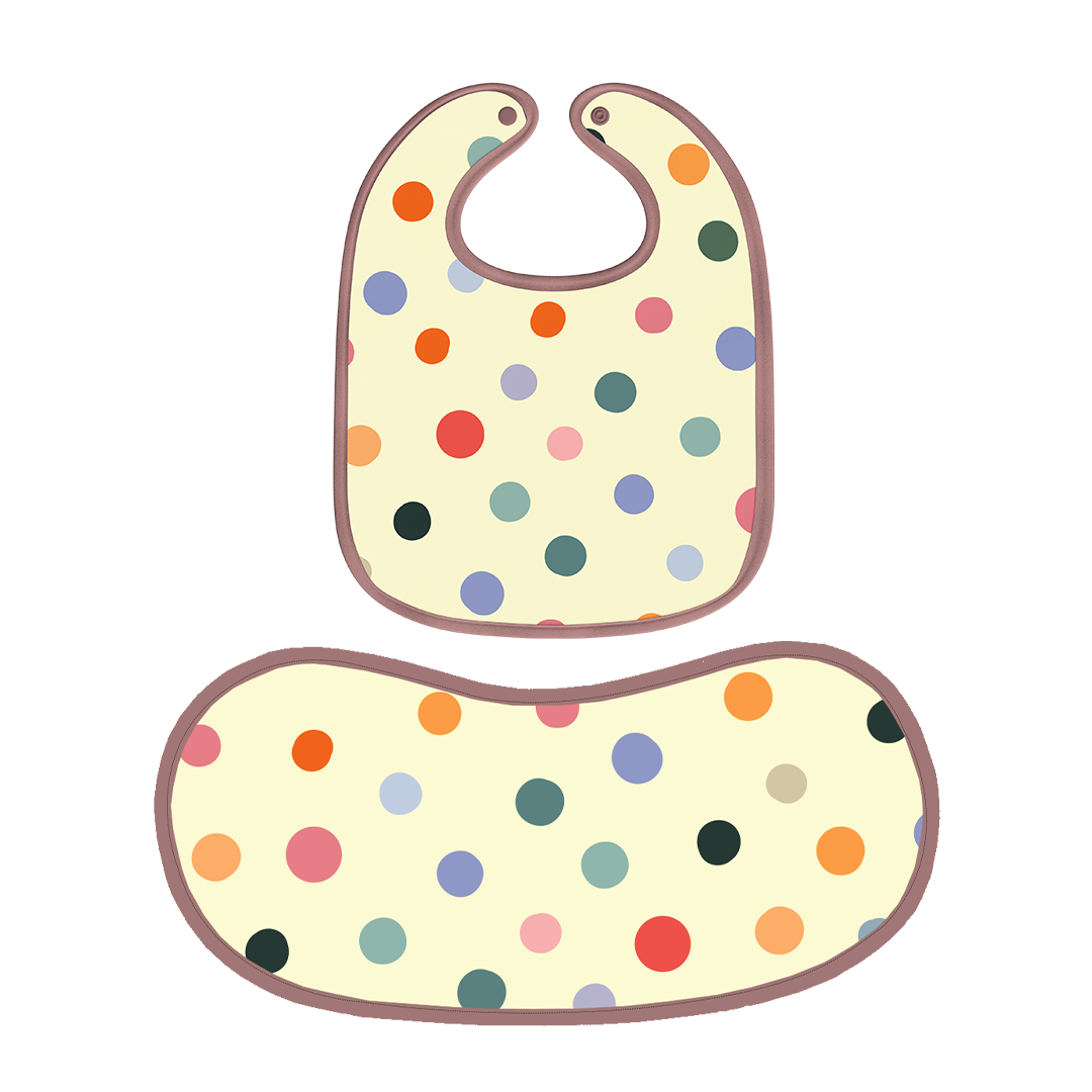 Happy Matty Polka Dot Burp & Bib Sheet