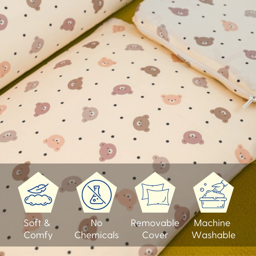 Bear Print Cuddle Bloster Pillow