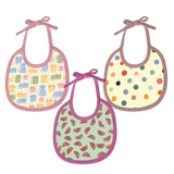 Polka Dot, Watermelon & Cat Print Baby Bibs Medium (Pack of 3)