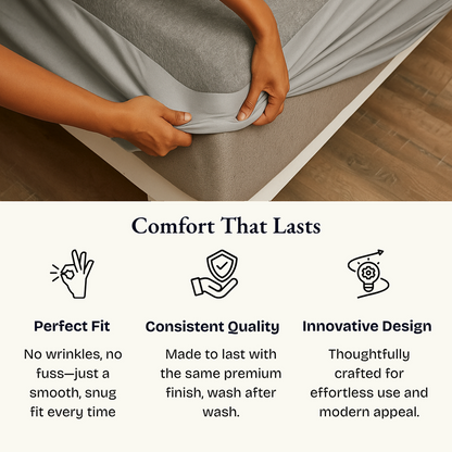 Lycra Grey Waterproof Mattress Protector