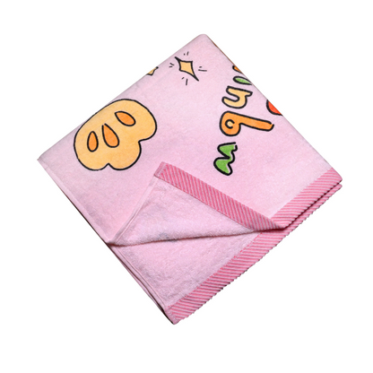 Baby Pink Printed Towel