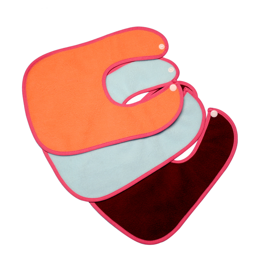 Rust + Sky Blue + Maroon - Absorbent Bibs (Pack of 3)