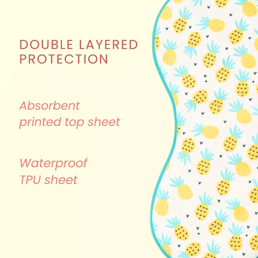 Happy Matty Pineapple Print Bib & Burp Sheet Large