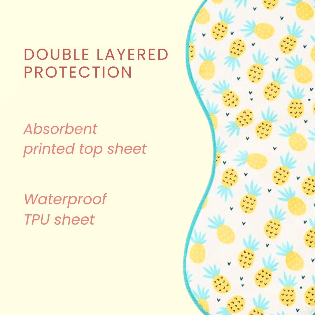 Happy Matty Pineapple Print Burp & Bib Sheet Large