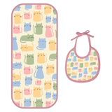 Happy Matty Cat Print Burp & Bib Sheet Medium