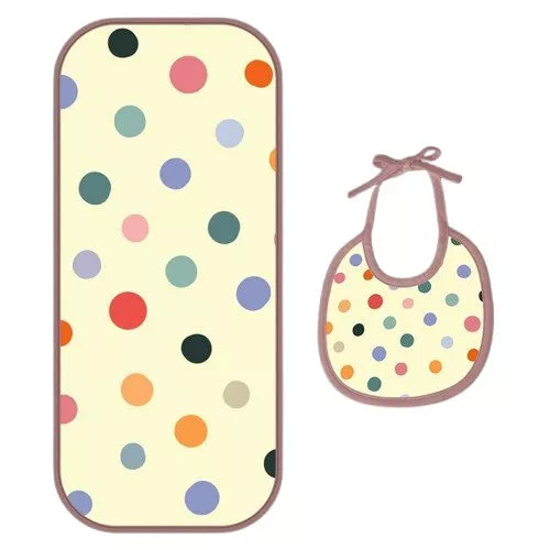 Happy Matty Polka Dot Bib & Burp Sheet Large