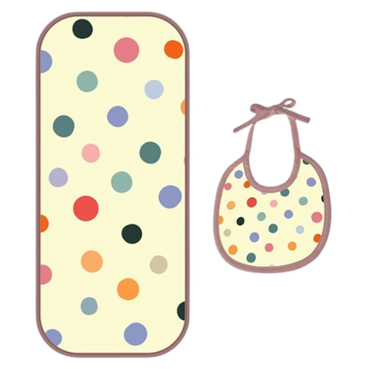 Happy Matty Polka Dot Burp & Bib Sheet Large