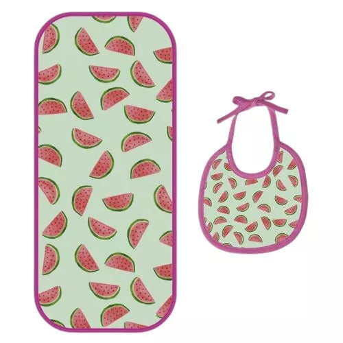 Happy Matty Watermelon Print Bib & Burp Sheet Large