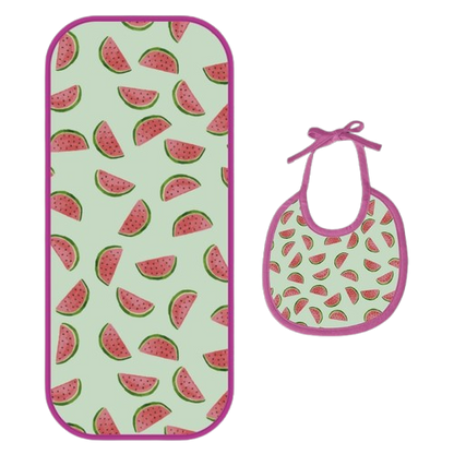 Happy Matty Watermelon Print Burp & Bib Sheet Large