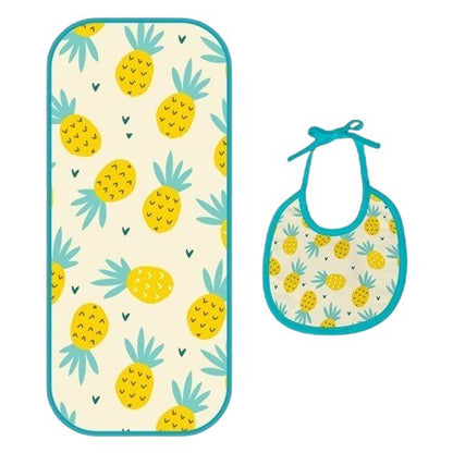 Happy Matty Pineapple Print Burp & Bib Sheet Large