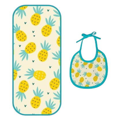Happy Matty Pineapple Print Burp & Bib Sheet Large