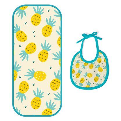 Happy Matty Pineapple Print Burp & Bib Sheet