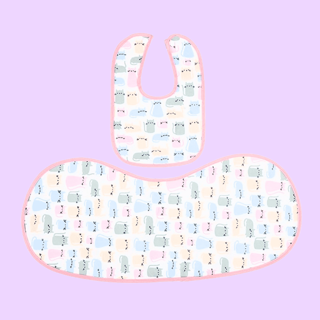 Cats-Print-Burp-Cloth-and-Bib-Combo-Large