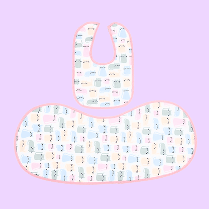 Cats-Print-Burp-Cloth-and-Bib-Combo-Large