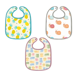Pineapple, Snail & Cat Print Baby Bibs Large (Pack of 3)