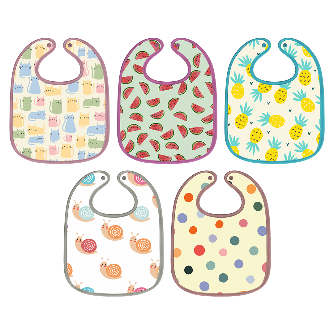 Happy Matty Baby Bibs (Pack of 5)