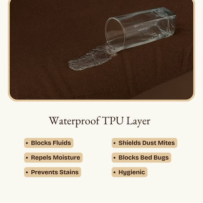 Lycra Dark Brown Waterproof Mattress Protector