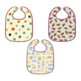 Polka Dot, Watermelon & Cat Print Baby Bibs Large (Pack of 3)