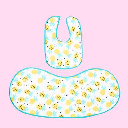 Pineapple-Print-Burp-Cloth-and-Bib-Combo-Large