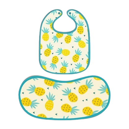 Happy Matty Pineapple Print Burp & Bib Sheet Large
