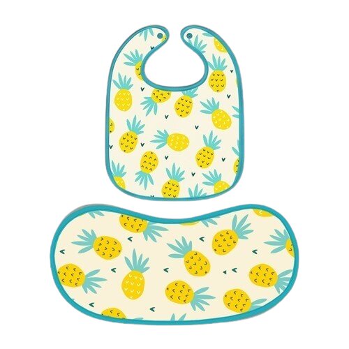 Happy Matty Pineapple Print Burp & Bib Sheet Large