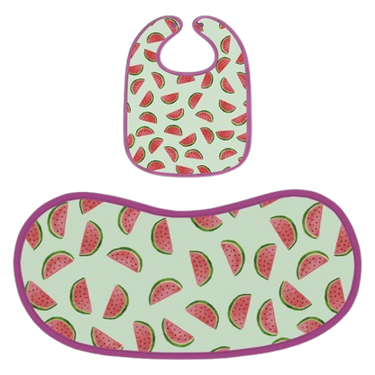 Happy Matty Watermelon Print Burp & Bib Sheet Large
