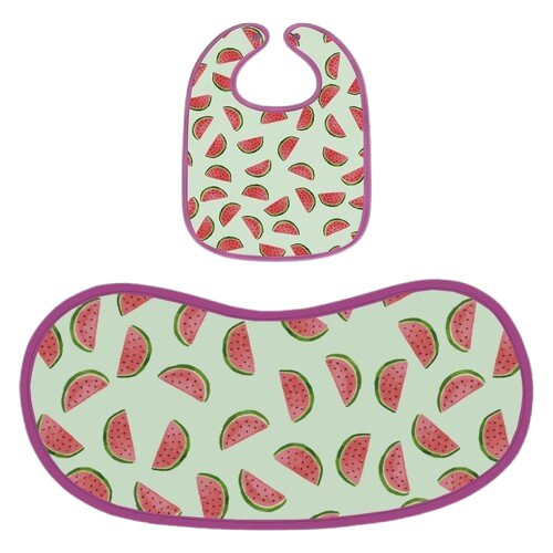 Happy Matty Watermelon Print Burp & Bib Sheet Large