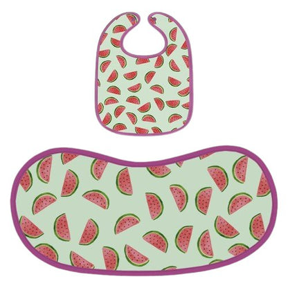 Happy Matty Watermelon Print Burp & Bib Sheet Large
