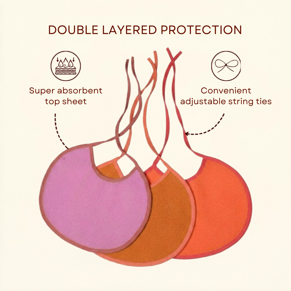 Pink + Rust + Peach - Absorbent Bibs (Pack of 3) | Medium