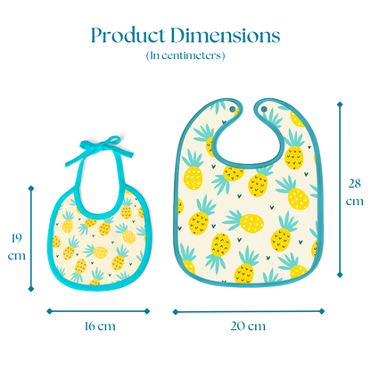 Pineapple, Snail & Cat Print Baby Bibs (Pack of 3)