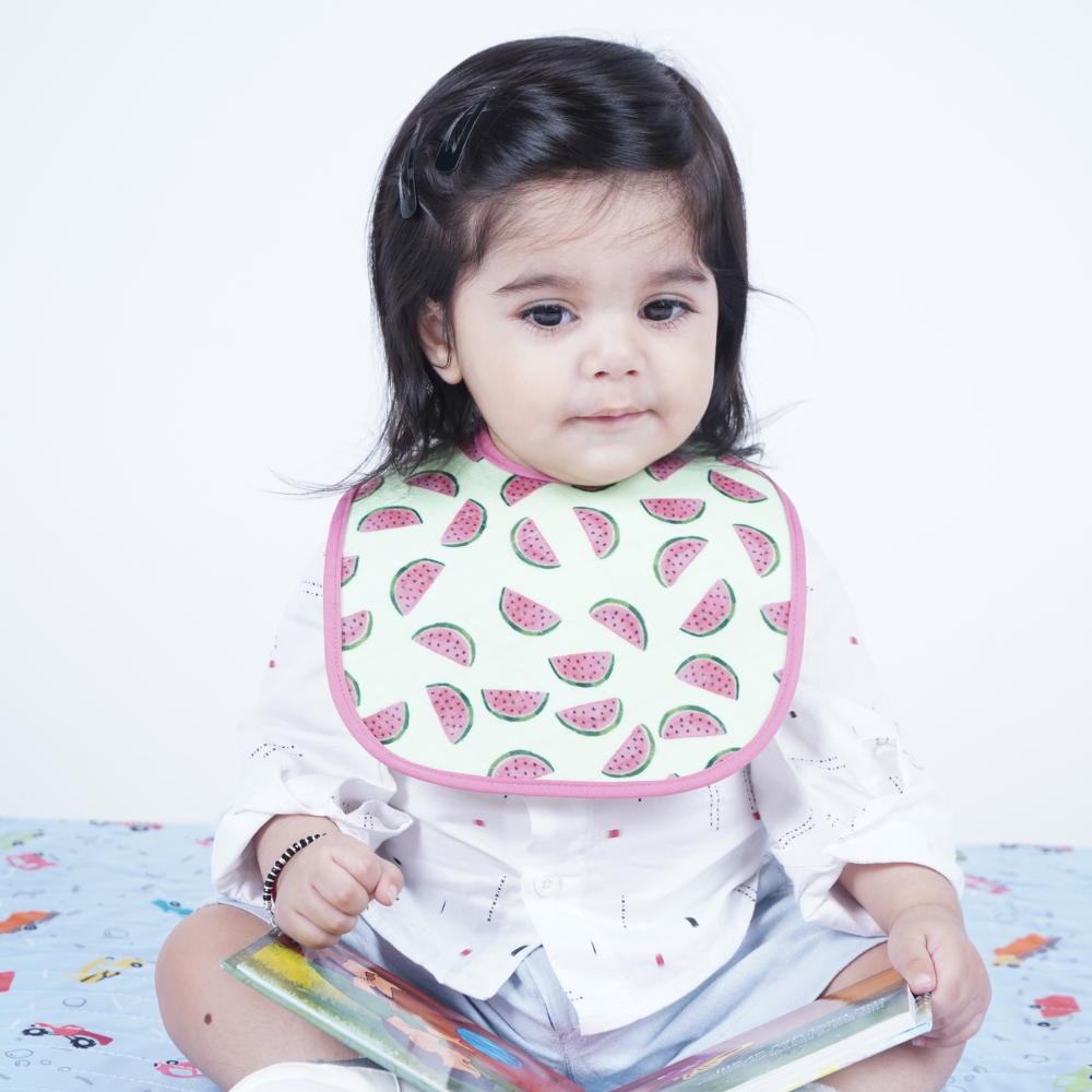Happy Matty Watermelon Print Burp & Bib Sheet Large