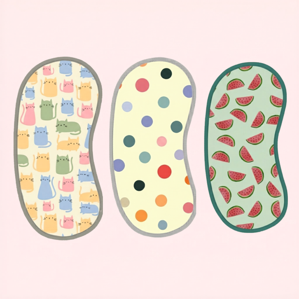 Polka Dot, Watermelon & Cat Print Burp Sheet Medium (Pack of 3)