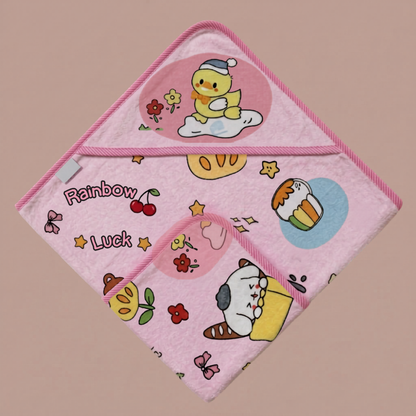 Baby Pink Printed Towel