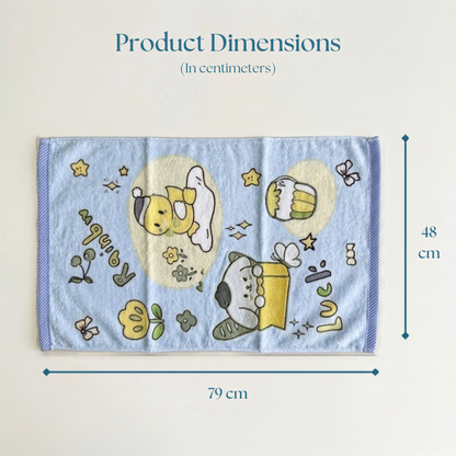 Baby Blue Printed Towel