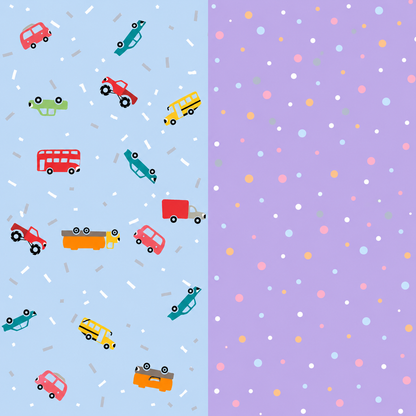 Car & Polka Dots Print Premium Matty Combo