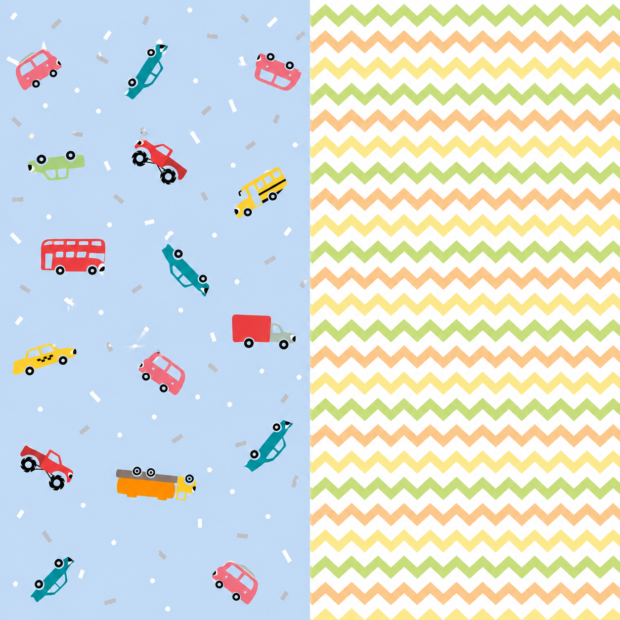 Car & Zig-Zag Print Premium Matty Combo