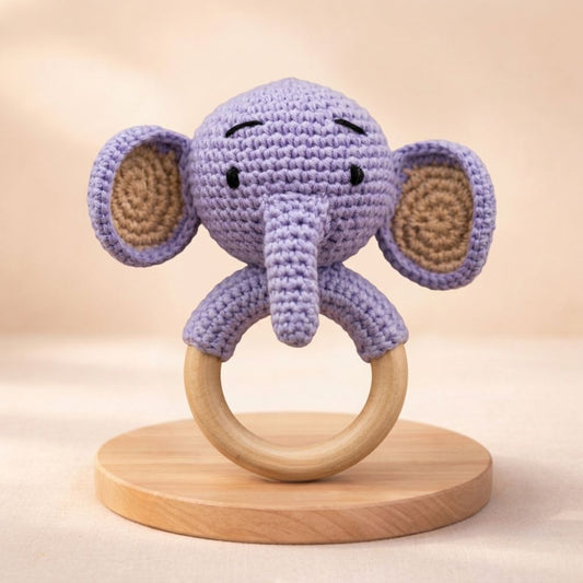 Crochet Elephant Baby Rattle