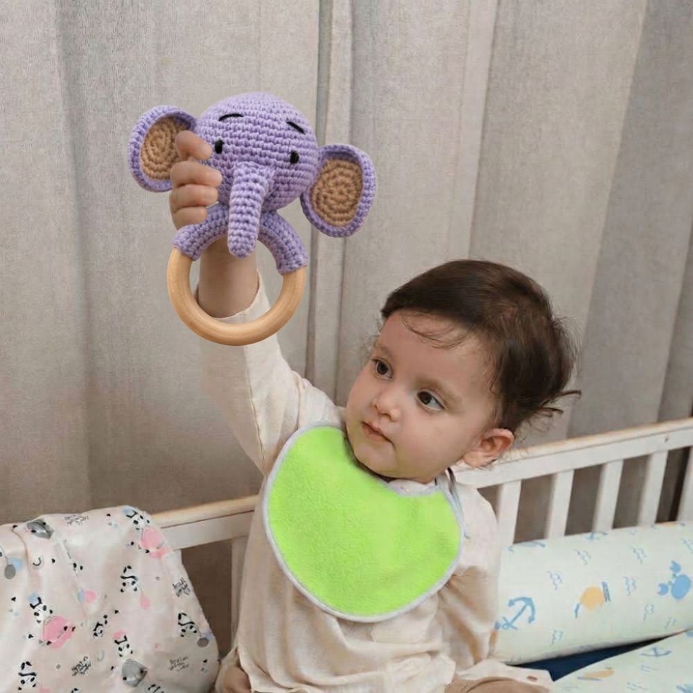 Crochet Elephant Baby Rattle