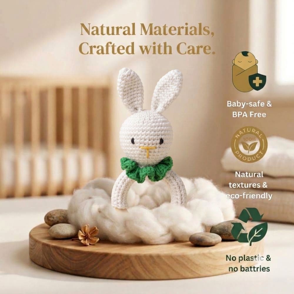 Crochet Bunny Baby Rattle