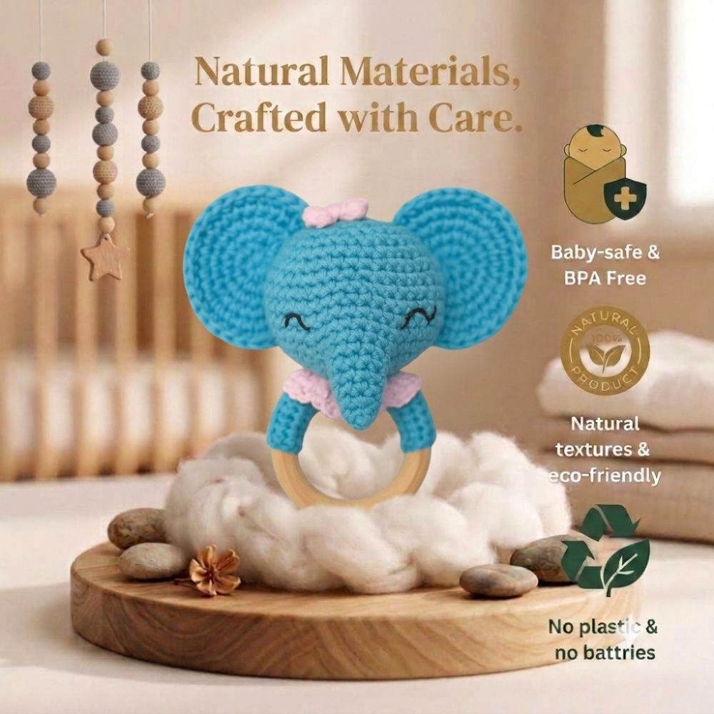 Elephant Crochet Rattle