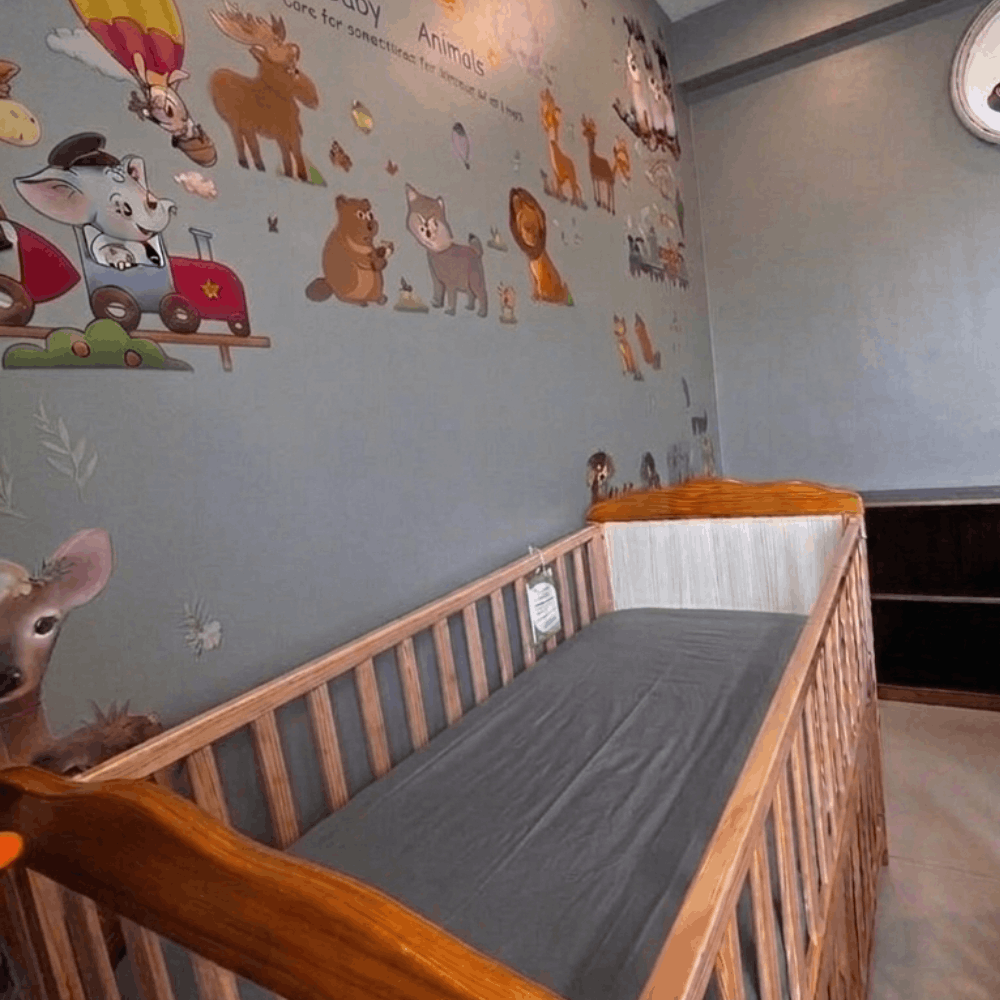 Waterproof Grey Crib Mattress Protector Sheet