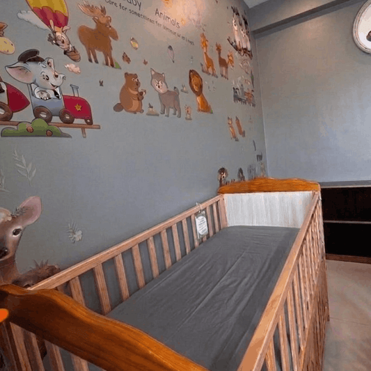 Waterproof Grey Crib Mattress Protector Sheet