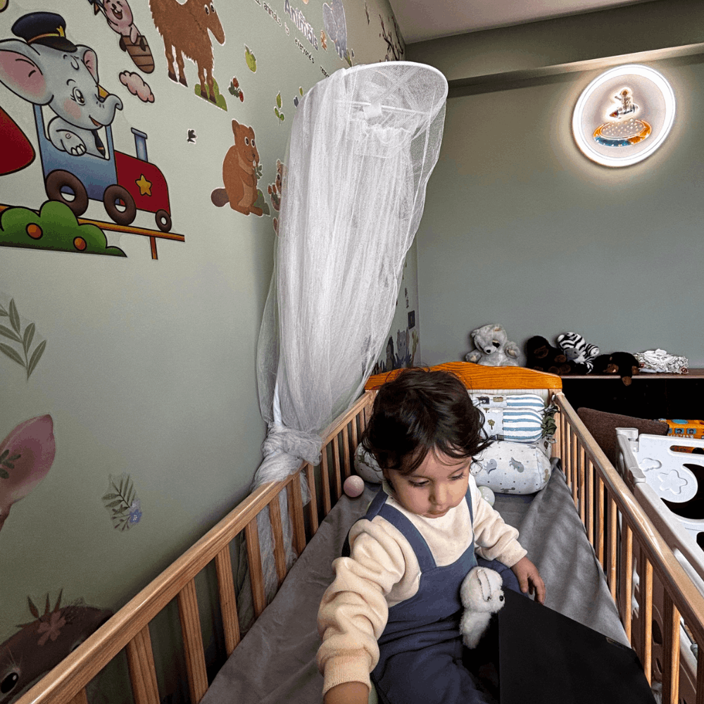 Waterproof Grey Crib Mattress Protector Sheet