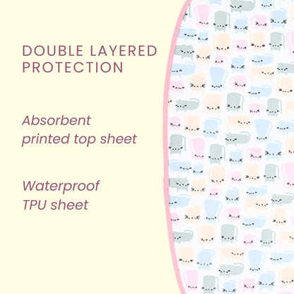 Happy Matty Cat Print Burp & Bib Sheet Large