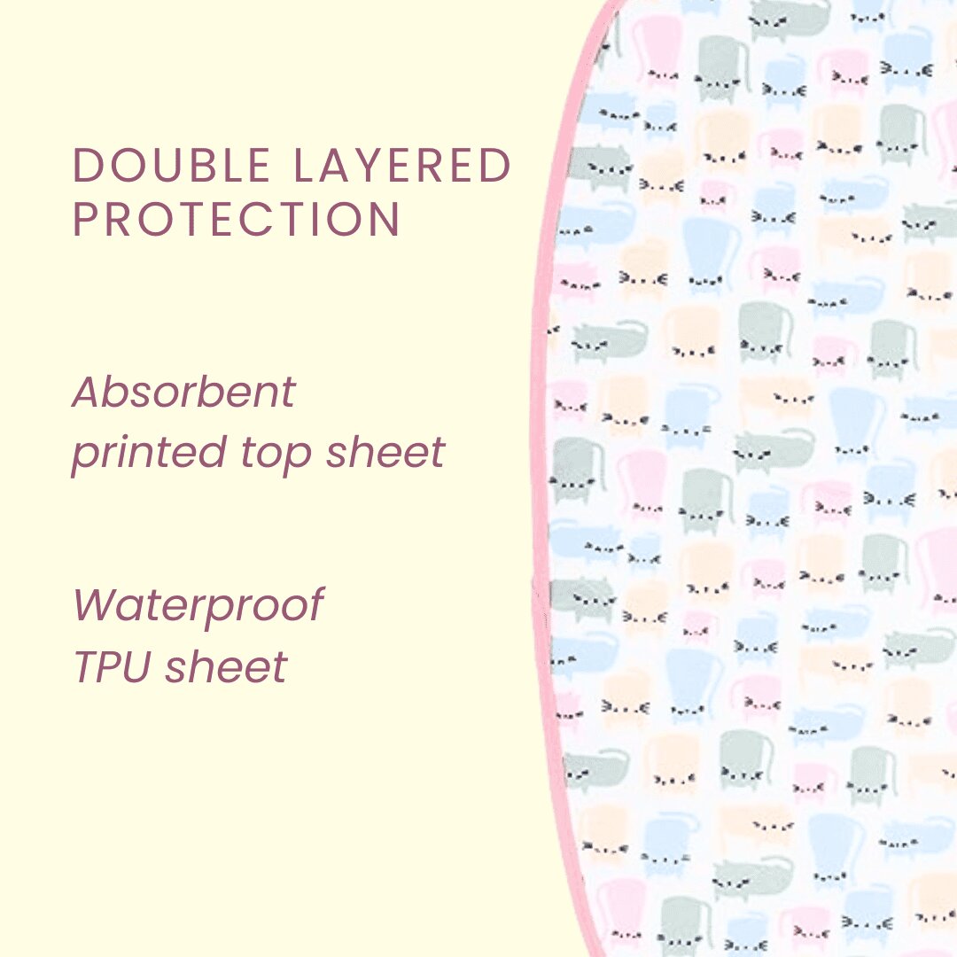 Polka Dot, Watermelon & Cat Print Burp Sheet Medium (Pack of 3)