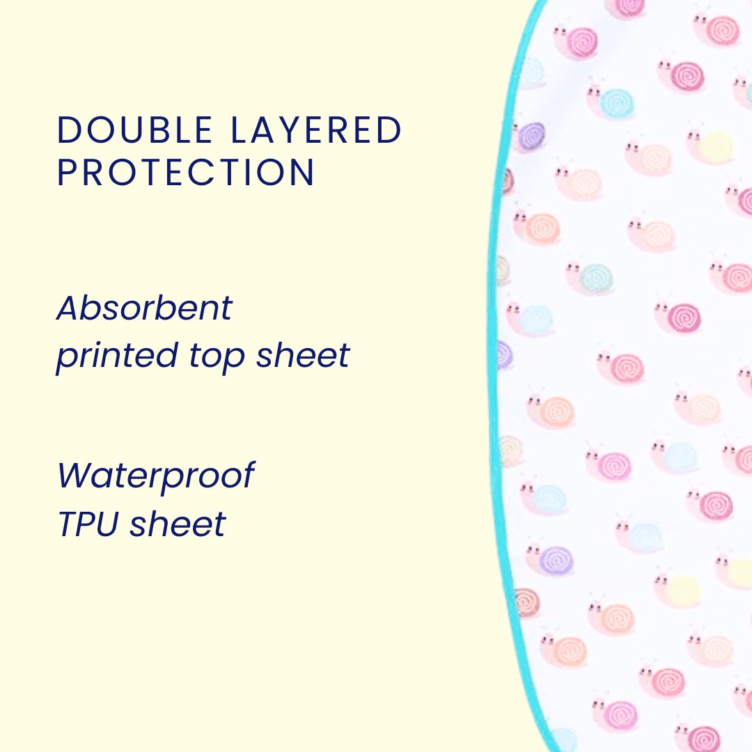 Polka Dots, Snail & Cat Print Burp Sheet Large (Pack of 3)
