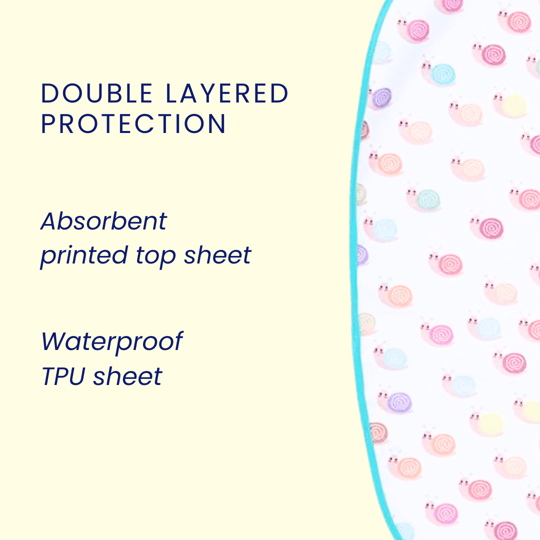 Polka Dots, Snail & Cat Print Burp Sheet  Medium (Pack of 3)
